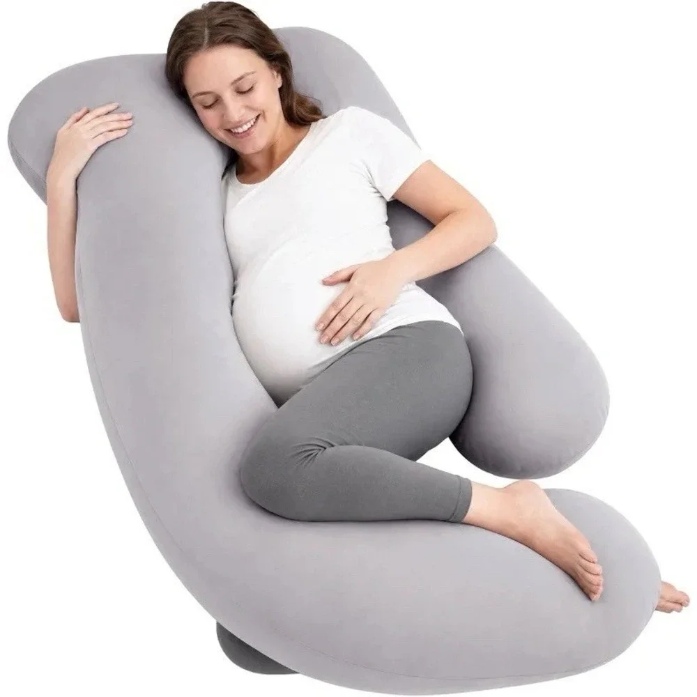 Sasttie Gray Pregnancy Pillow Maternity Support Comfort Body Pillow for Sleeping